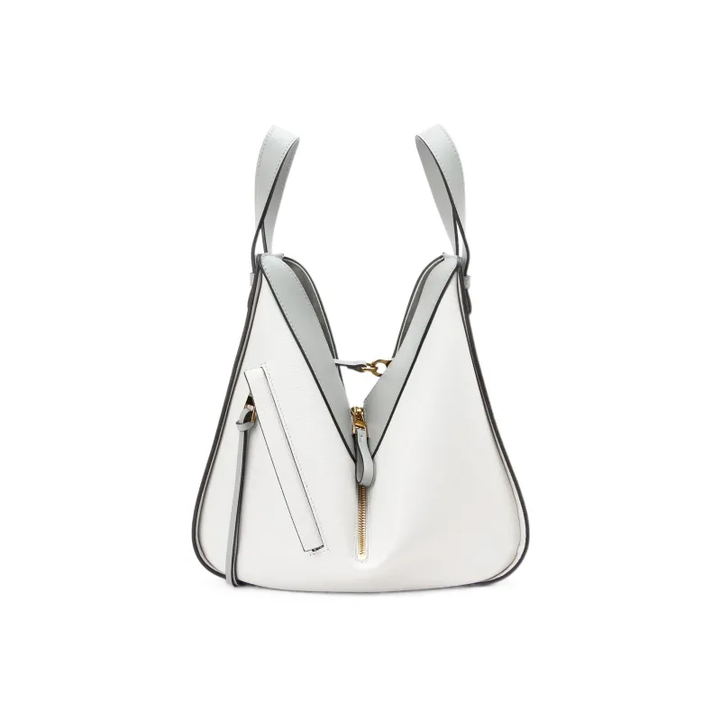 LOEWE Hammock Cow Leather Bucket Bags Shoulder Bag Crossbody Bag Handbag Small Size Women's Marble Gray/Soft White-2