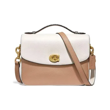 COACH Cassie Leather Handbag, Shoulder Bag, Crossbody Bag Medium Size Women's White
