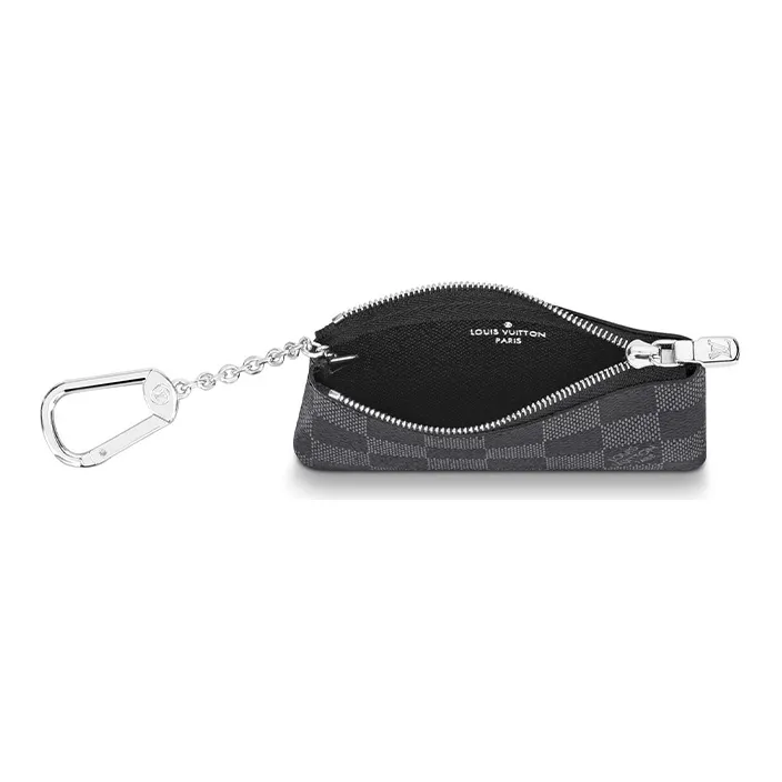 LOUIS VUITTON Pochette Cle Key Pouch Damier Graphite Black/Gray-2