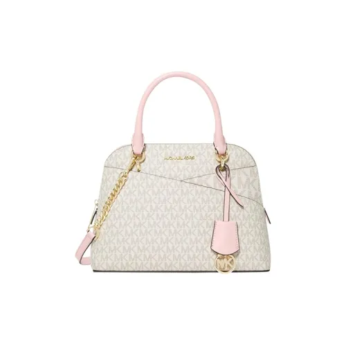 MICHAEL KORS Jet Set Leather Shell Handbag Shoulder Bag Crossbody Bag Medium Size Women's White & Pink