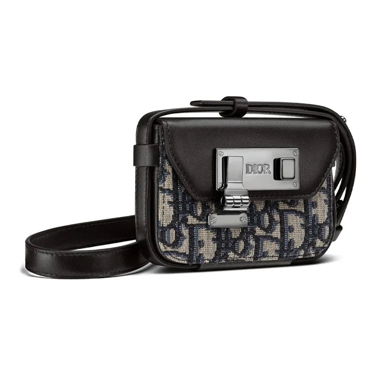 DIOR Lock Smooth Cow Leather Handheld Shoulder Bag Crossbody Bag Extra Small Men's Beige/Black-1