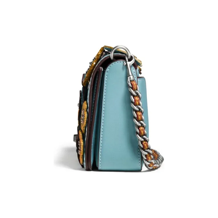 COACH Dinky Leather Crossbody Bag Shoulder Bag Medium Size Women's Blue-1