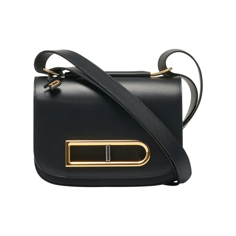 Delvau Smooth Calf Leather Crossbody Bag, Shoulder Bag Women's Bright Black-0