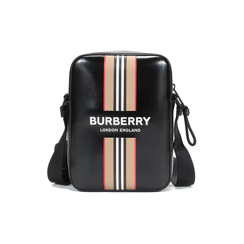 Burberry Coated Canvas Crossbody Bag, Shoulder Bag Men's Black-0
