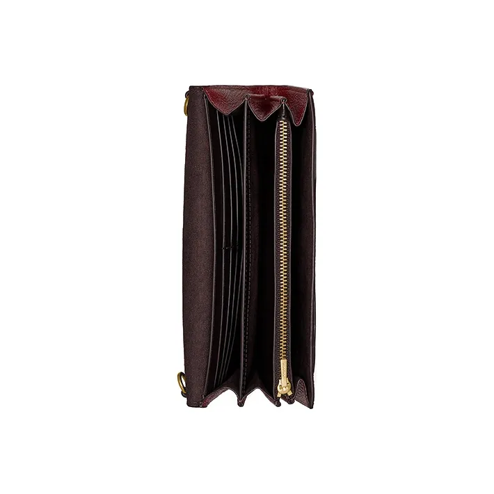 COACH Tabby Cow Leather Clutch Small Size Women's Burgundy-2