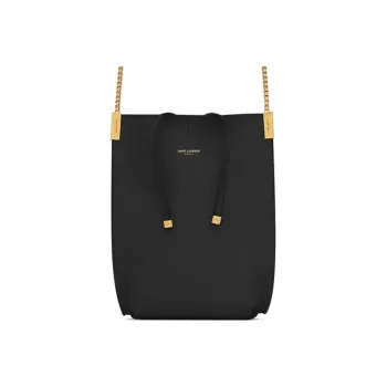SAINT LAURENT Suzanne Patent Leather Leather Hobo Bag Handbag Shoulder Bag Women's Black