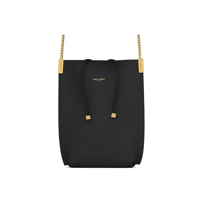 SAINT LAURENT Suzanne Patent Leather Leather Hobo Bag Handbag Shoulder Bag Women's Black-0