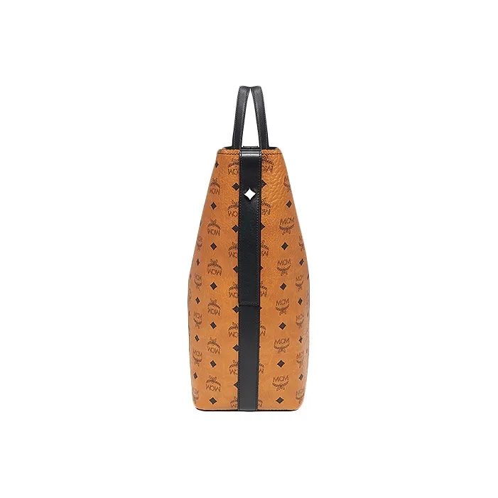 MCM Visetos Cow Leather Combo Bag, Tote Bag, Shopping Bag, Shoulder Bag, Handbag Large Size Unisex Cognac-2