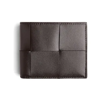 Bottega Veneta Leather Wallet Small Size Men's Dark Chocolate