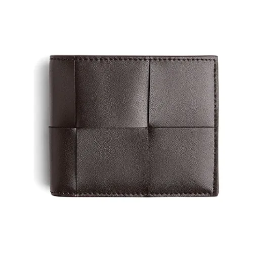 Bottega Veneta Leather Wallet Small Size Men's Dark Chocolate