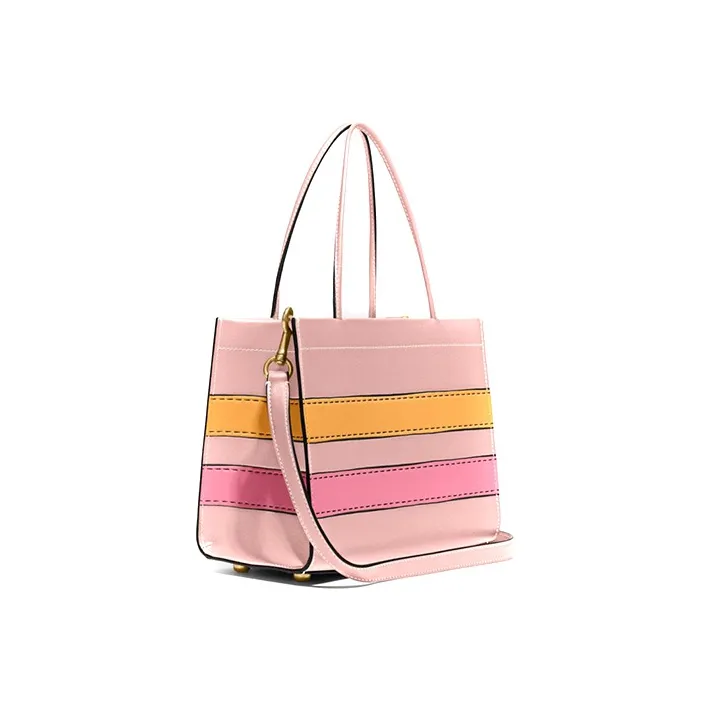 COACH Leather Tote Bag, Shopping Bag, Shoulder Bag, Handbag Trumpets Women's Pink-1