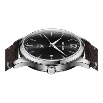 Sea Gull New Youth Automatic Mechanical Movement Genuine Leather Strap Watch Men's Watches Black Dial 819.27.6143