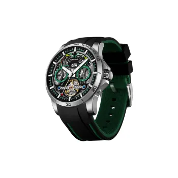 FAIRWHALE Pioneer Collection Automatic Mechanical Movement Rubber Strap Watch Men's Watches Silver Dial