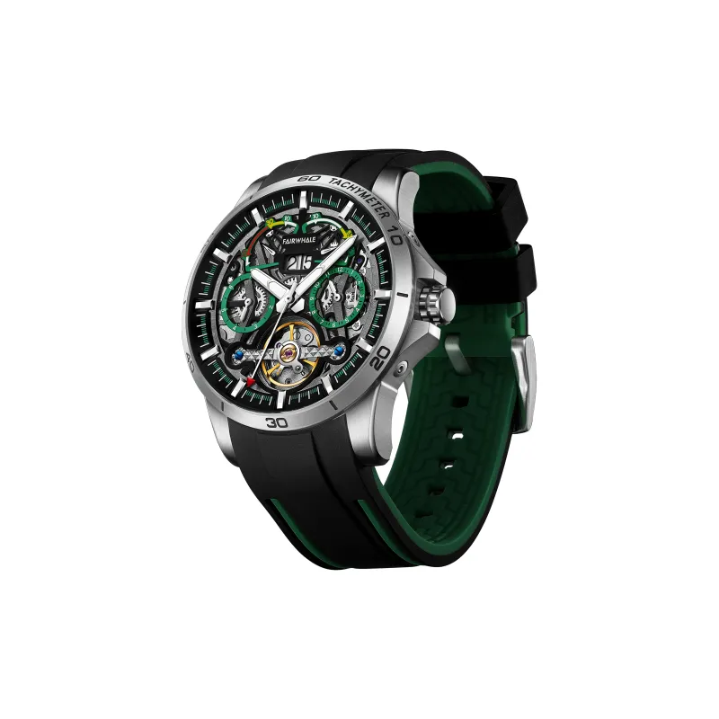 FAIRWHALE Pioneer Collection Automatic Mechanical Movement Rubber Strap Watch Men's Watches Silver Dial-0