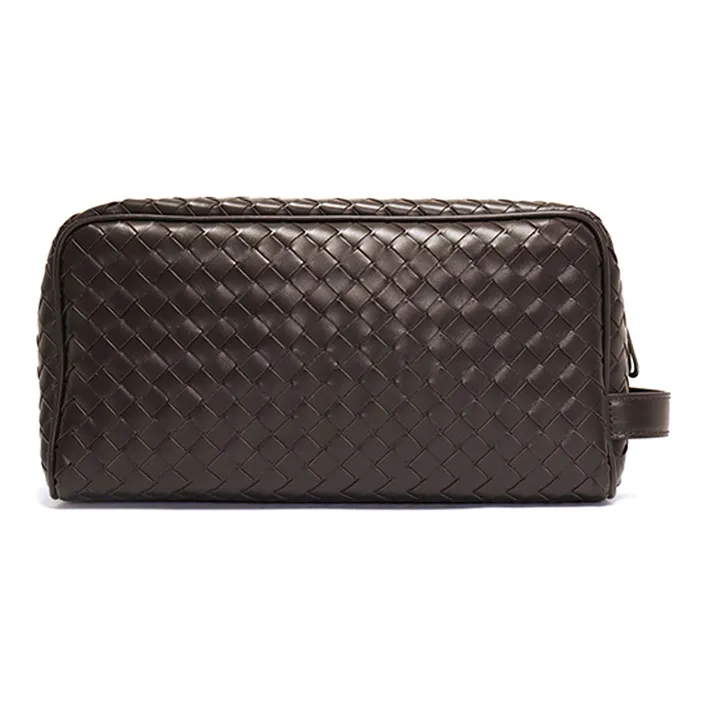 Bottega Veneta Cow Leather Clutch Men's Brown-0
