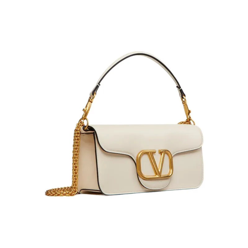 Valentino Locò Calfskin Shoulder Bag Crossbody Bag Handbag Regular Women's Ivory White-1