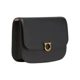 FERRAGAMO Stamped Calfskin Shoulder Bag Crossbody Bag Regular Women's Black