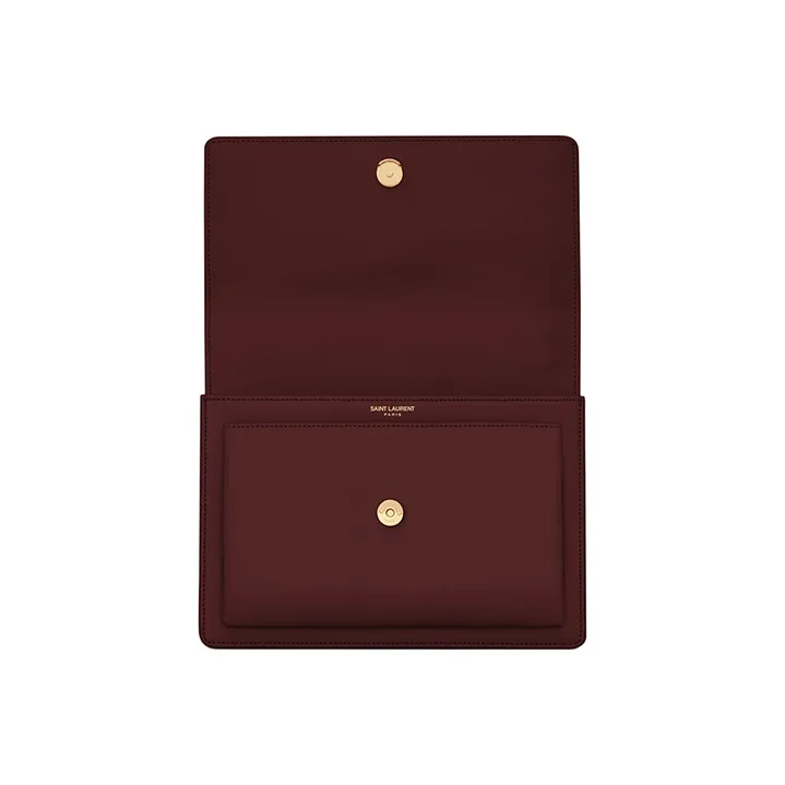 SAINT LAURENT Smooth Leather Sunset Bag, Crossbody Bag, Shoulder Bag Medium Size Women's Dark Red-5