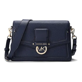 MICHAEL KORS Jessie Cow Leather Shoulder Bag Crossbody Bag Medium Size Women's Navy Blue