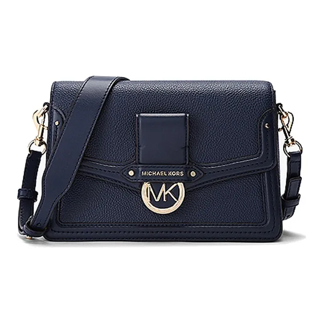 MICHAEL KORS Jessie Cow Leather Shoulder Bag Crossbody Bag Medium Size Women's Navy Blue-0