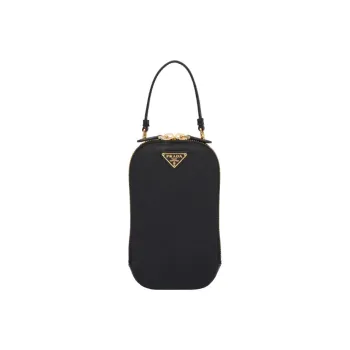 PRADA Saffiano Leather Handbag Mini Women's Black