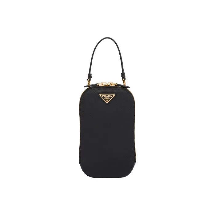 PRADA Saffiano Leather Handbag Mini Women's Black-0