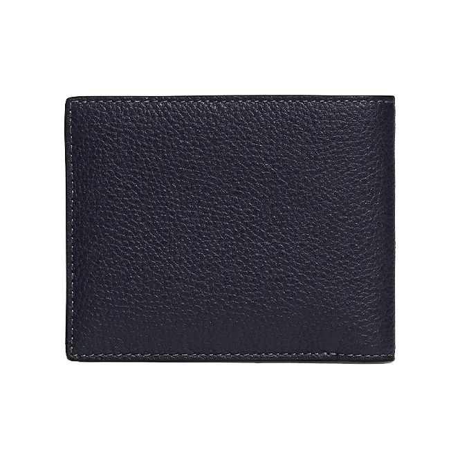 COACH 3 IN 1 Wallet Litchi Grain Leather Logo Print Card Holder Cropped Wallet Men's Dark Blue-1