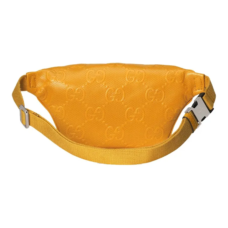 GUCCI Embossed Leather Belt Bag Yellow-3
