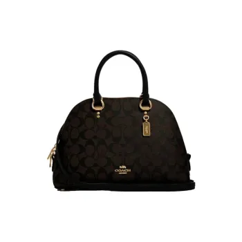 COACH Katy Leather Dome Bag Portable Crossbody Bag Shoulder Bag Regular Women's Dark Brown
