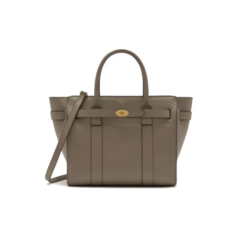 Mulberry Bayswater Marble Leather Crossbody Handbags Medium Size Women's Milk Tea Beige-0