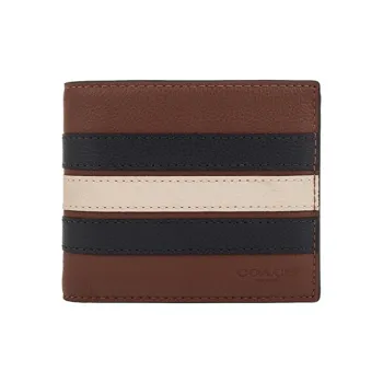 COACH 3 IN 1 Wallet Cow Leather Wallet Mini Men's Brown Multicolor