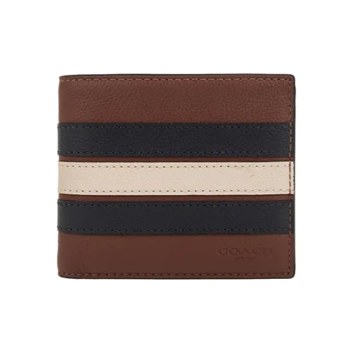 COACH 3 IN 1 Wallet Cow Leather Wallet Mini Men's Brown Multicolor