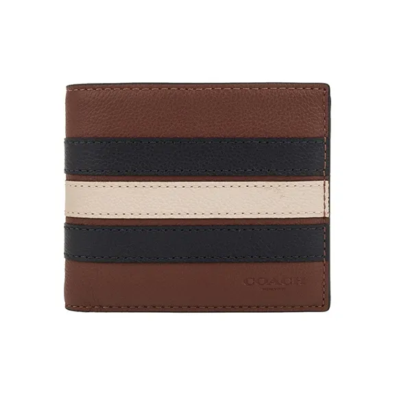 COACH 3 IN 1 Wallet Cow Leather Wallet Mini Men's Brown Multicolor-0