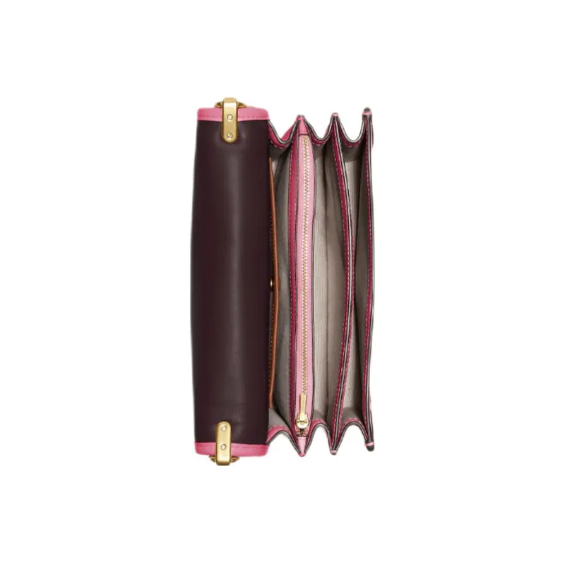COACH Hero Leather Crossbody Bag Small Size Women's Pink-2