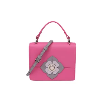 Furla Delizia Leather Small Square Bag, Crossbody Bag Mini Women's Pink