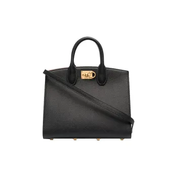 FERRAGAMO Calfskin Handbag Regular Women's Black
