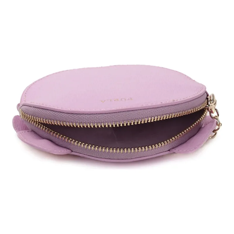 Furla Charm Leather Coin Purse Small Size Women's Purple-3