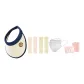 Sun Protection Clothing Sets (Navy Blue Beige Hat+Leather Pink Light Green Cooling Arm Sleeves+Blue Gray Ice Silk Mask)