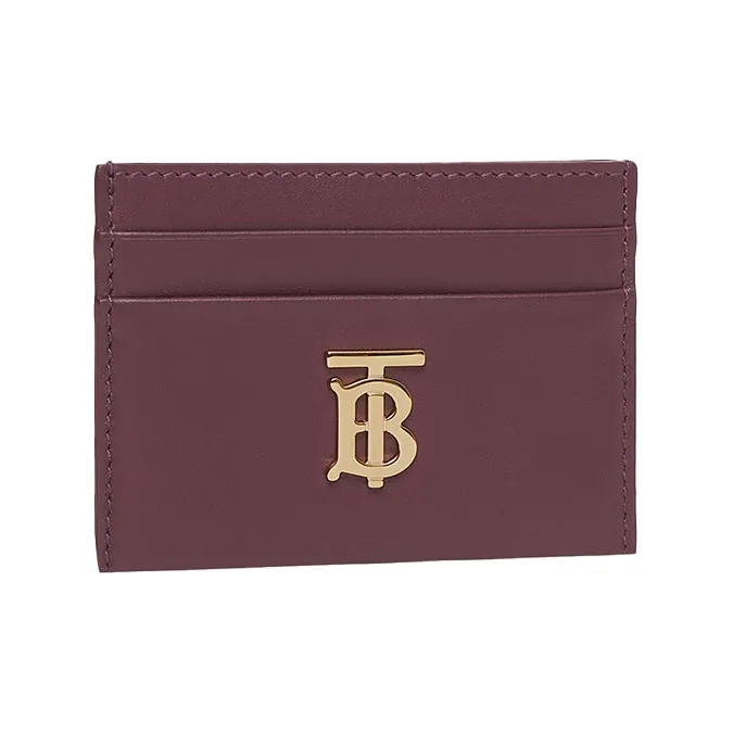 Burberry Lola Lola Bag Quilting Lambskin Card Holder Coin Purse Card Holder Women's Dark Purple-1