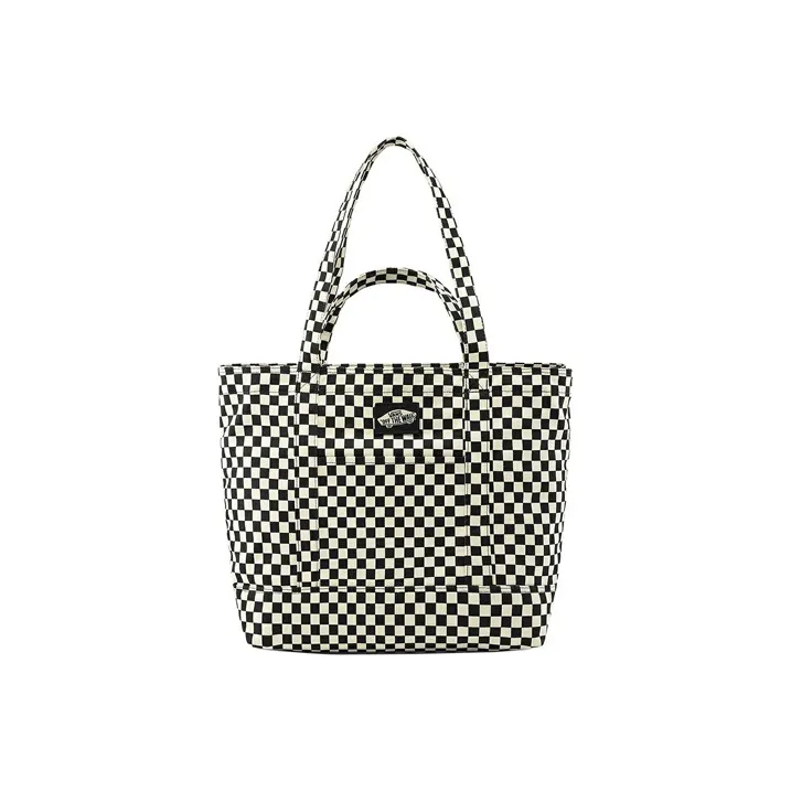 Vans Cotton Tote Bag Shopping Bag Shoulder Bags Handbags Regular Unisex Black White-0