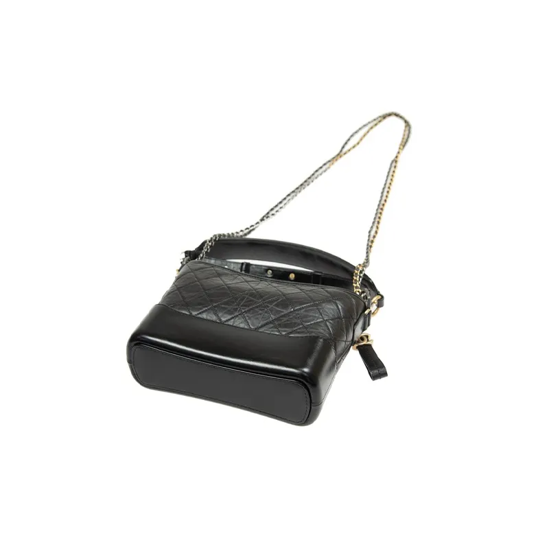 CHANEL Gabrielle Cow Leather Hobo Bag, Handbag, Shoulder Bag, Crossbody Bag Medium Size Women's Black-3