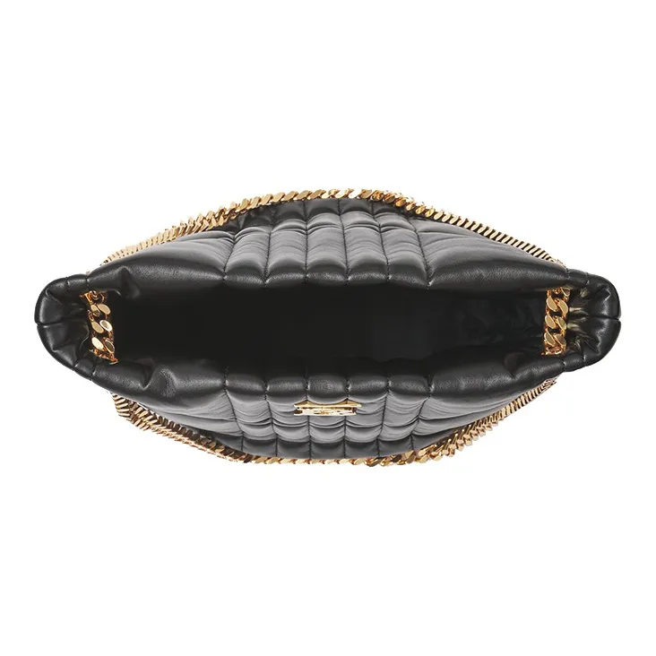 Burberry Quilted Leather Small Lola Bucket Bag Black/Gold tone-3