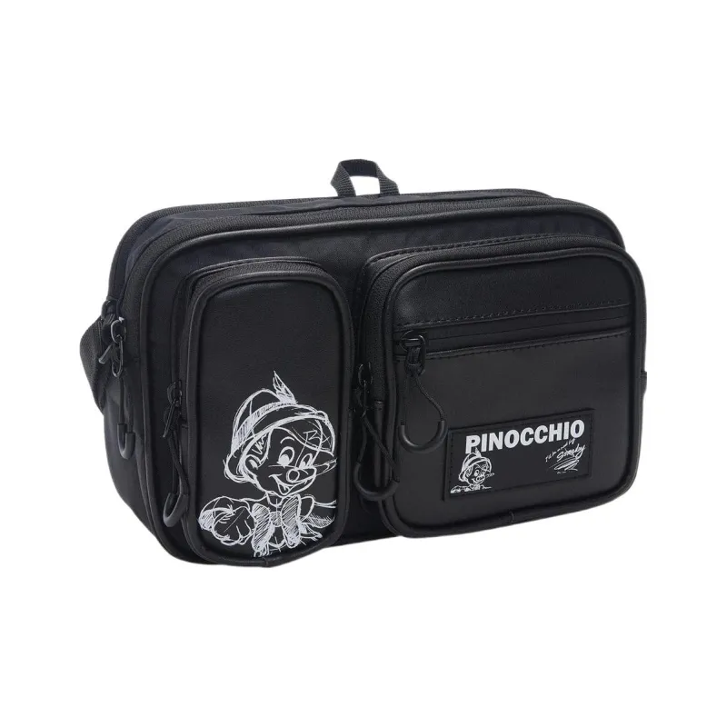 LiNing Synthetic Leather, Polyamide Crossbody Bag Unisex Black-2