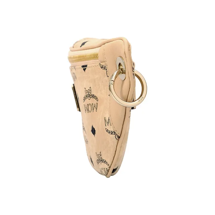 MCM Essential Visetos Origina Leather Fanny Pack, Shoulder Bag, Crossbody Bag Mini Women's Beige-3