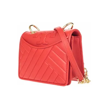 TORY BURCH Lambskin Shoulder Bag Crossbody Bag Mini Women's Orange Red