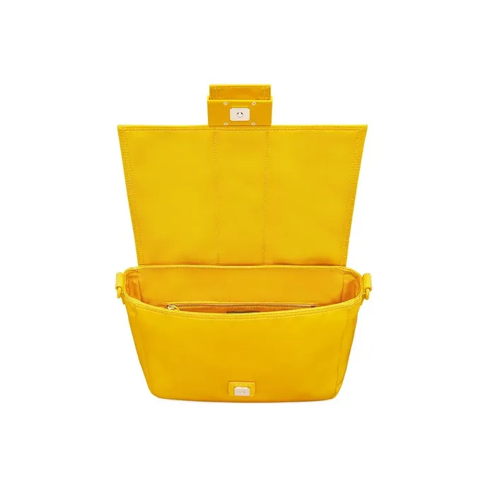 FENDI Nylon Fabric Cow Leather Polyester Baguette Bag Messenger Bag Shoulder Bag Crossbody Bag Medium Size Men's Yellow-3