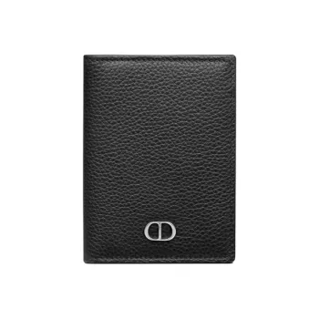 DIOR Grained Calfskin Card Holder Men's Black