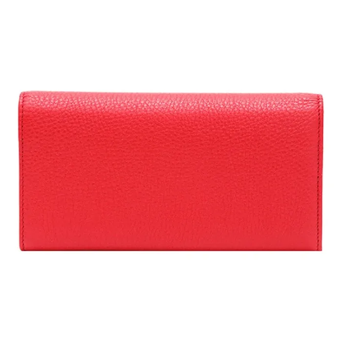 GUCCI Soho Cow Leather Long Flap Wallet Women's Red-2