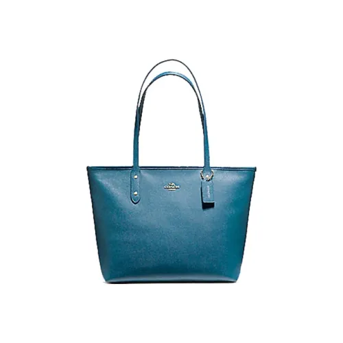 COACH City Cross Grain Leather With Coated Canvas Madison Bag, Shopping Bag, Handbag, running Bag Women's Ink Blue