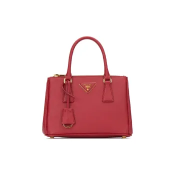 PRADA Leather Handbag Mini Unisex Red